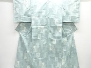 未使用品　色紙に人物更紗模様織出し手織り紬着物